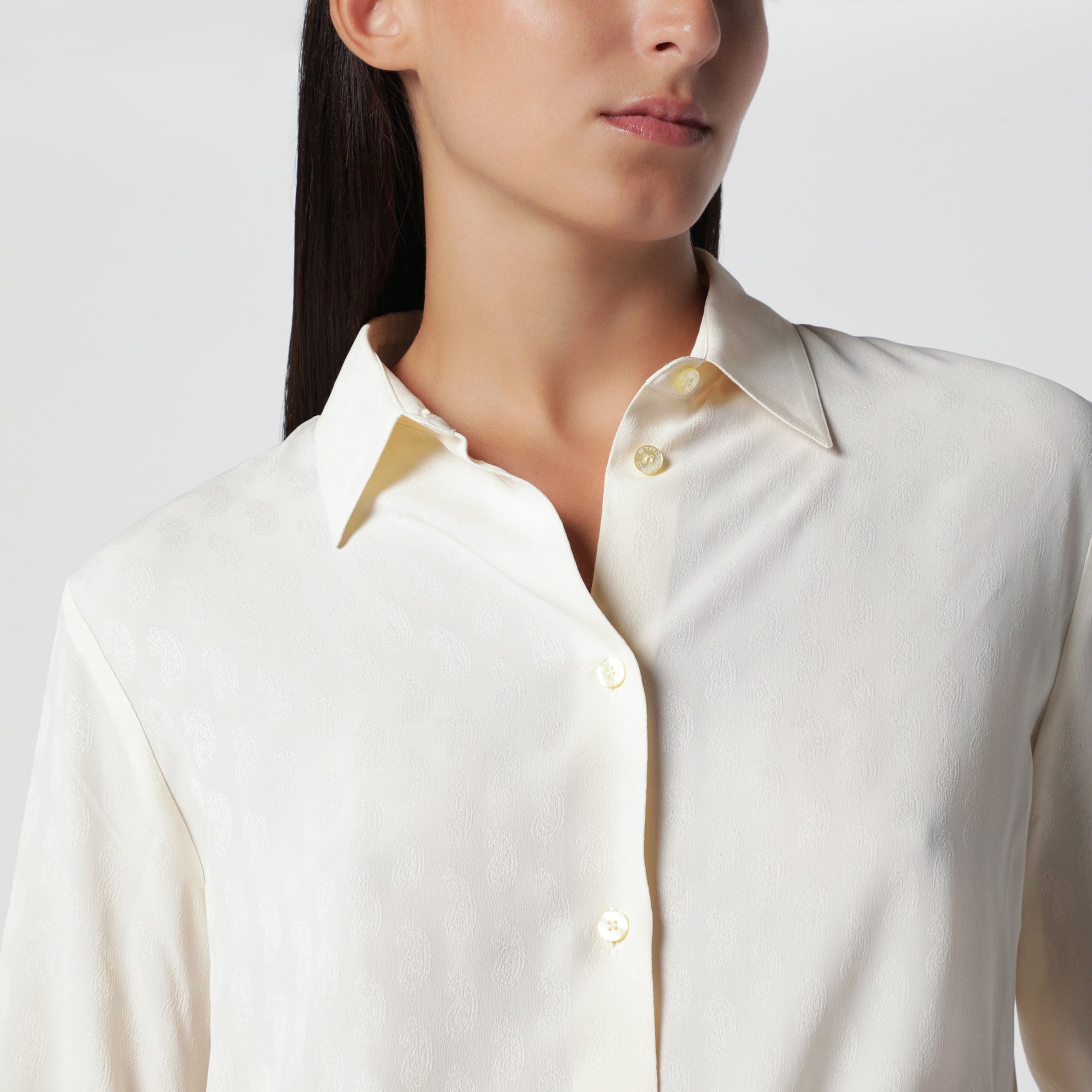 Camicia paisley multicolore in misto seta