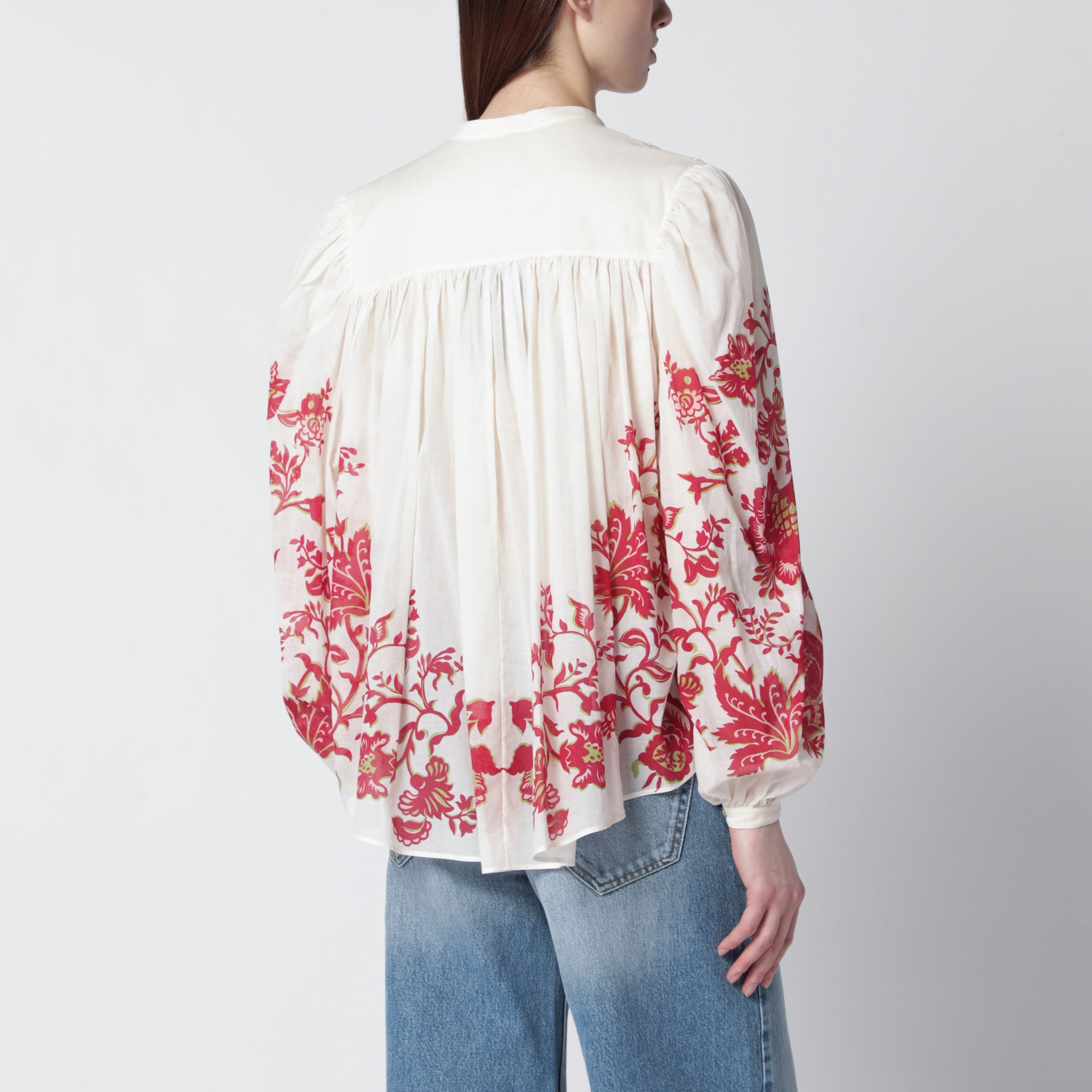 Bluse aus Baumwollvoile mit floralem Print