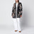 Cardigan nero con fantasia jacquard in lana