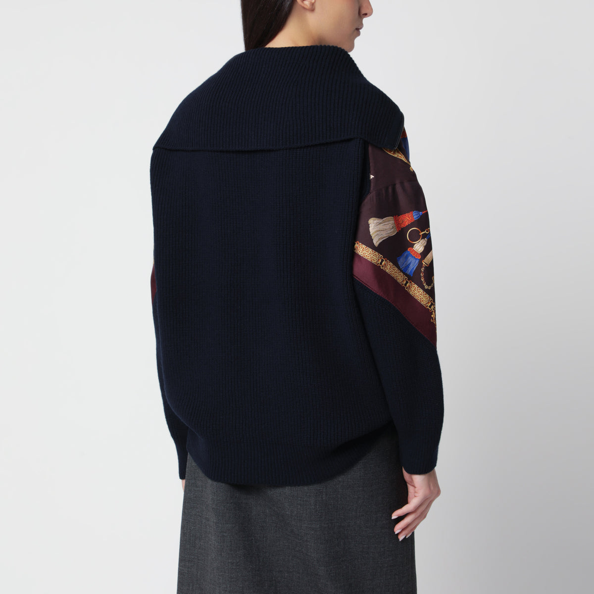 Pullover mit Reißverschluss aus Wolle und Kaschmir