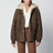 Lederjacke mit Paisley-Print