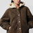 Lederjacke mit Paisley-Print