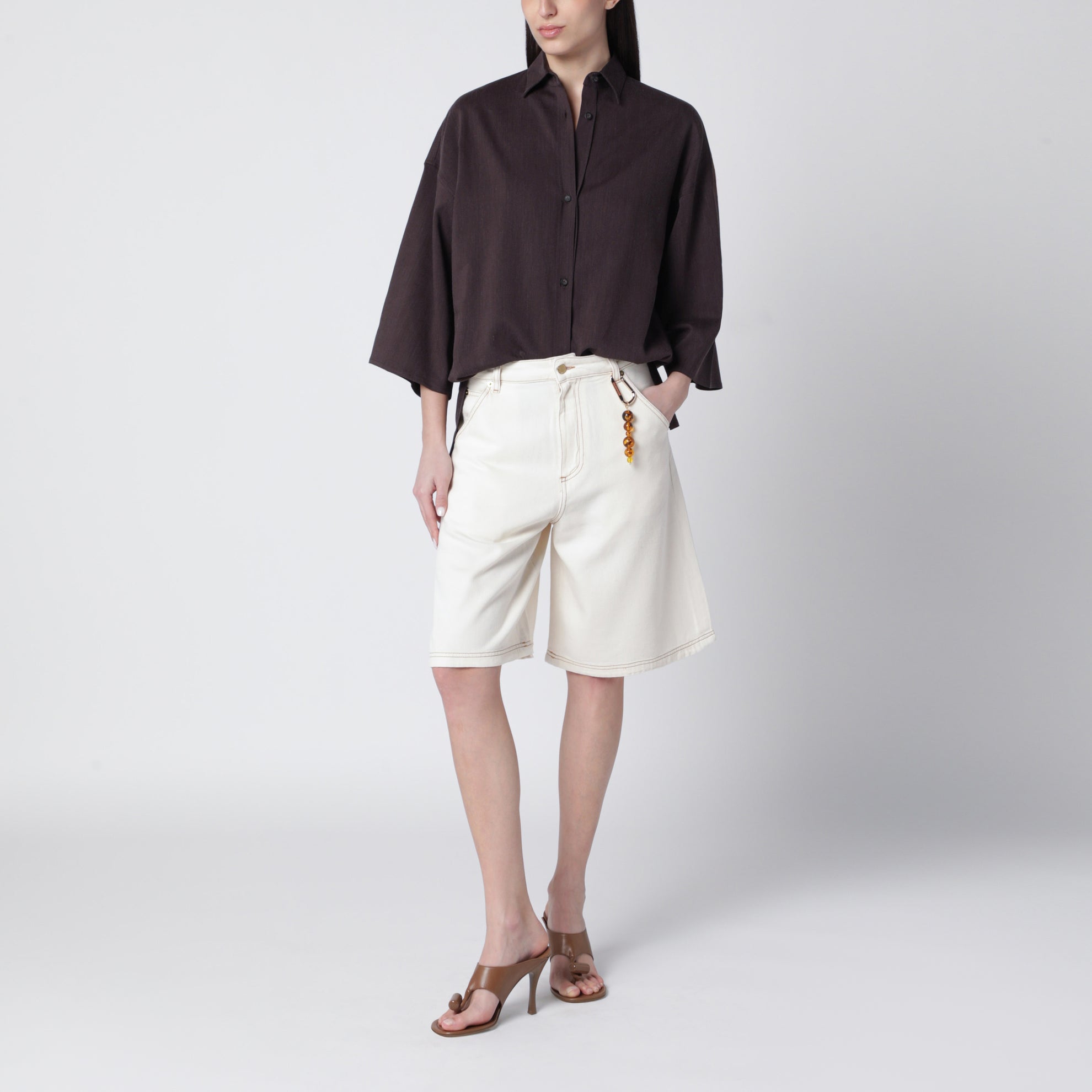 Camicia Dora in twill marrone