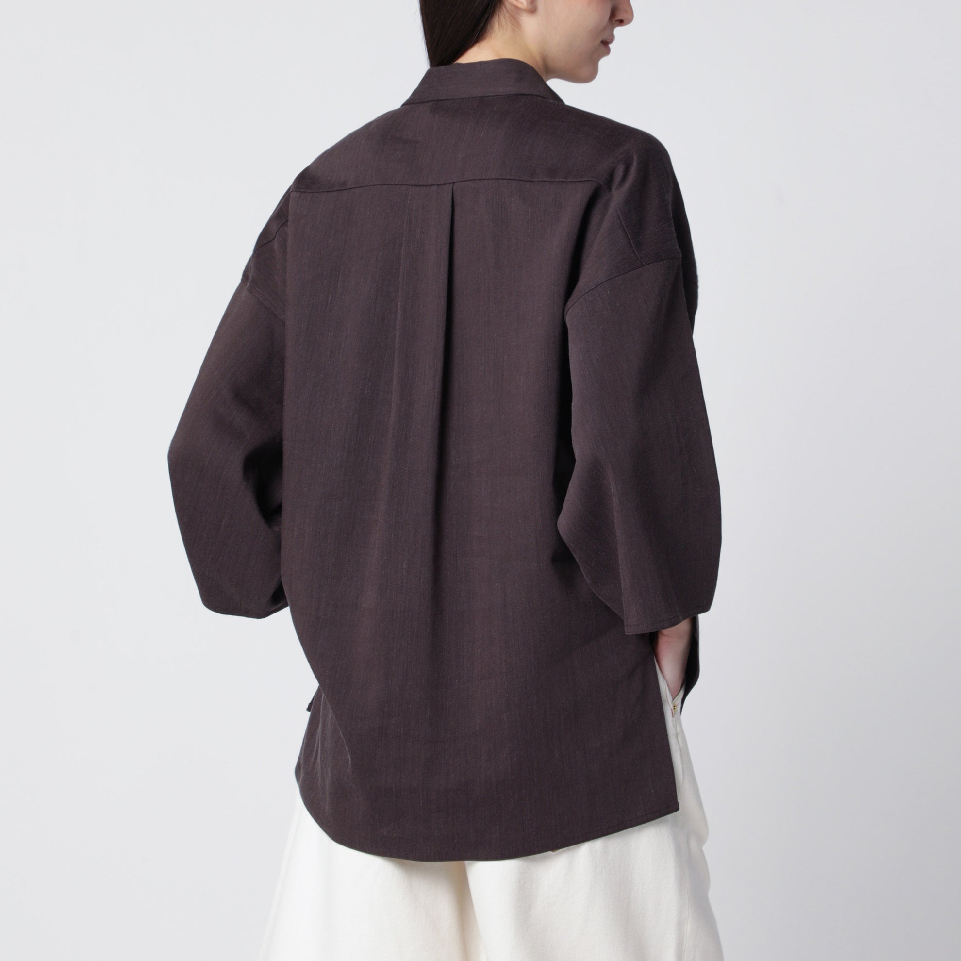 Camicia Dora in twill marrone