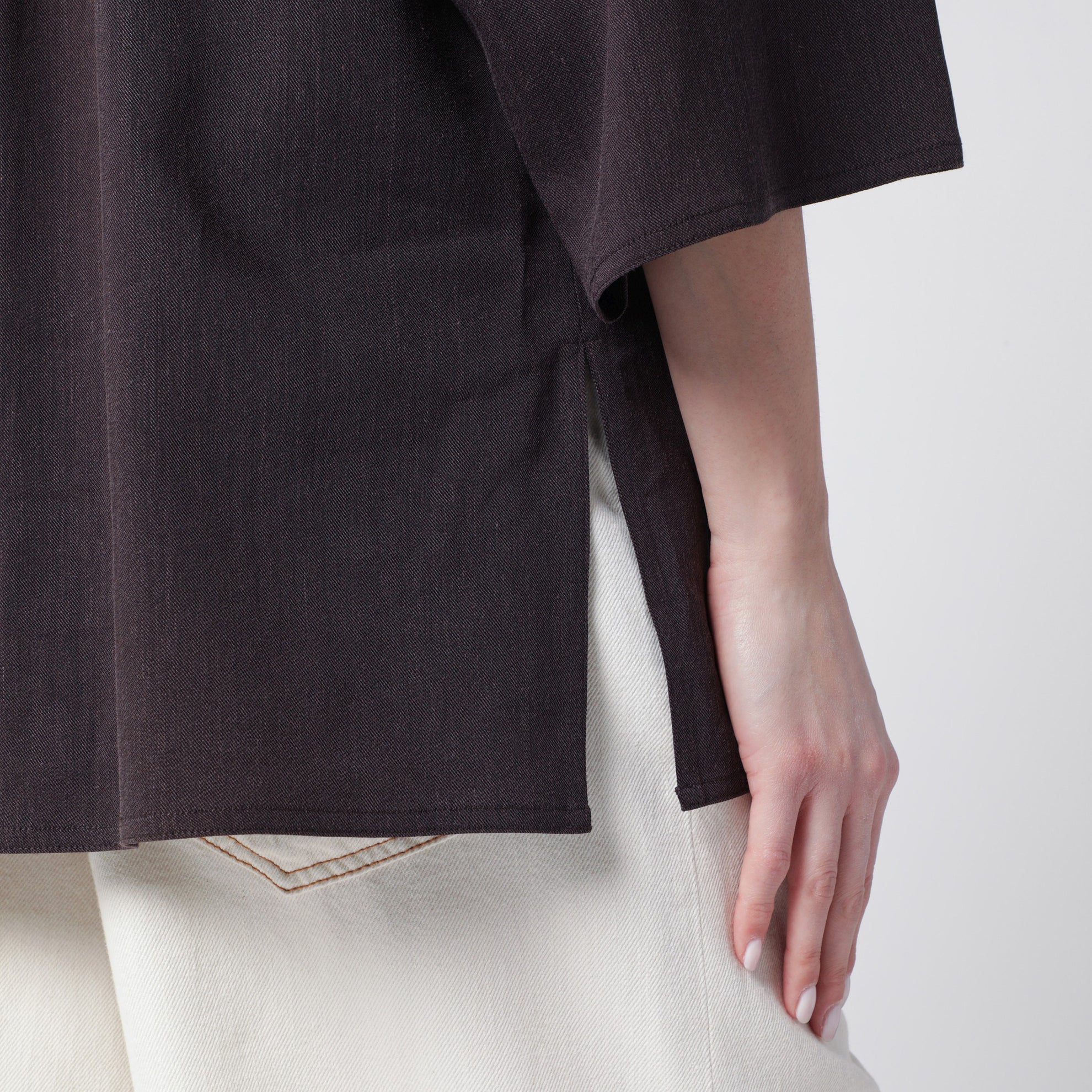 Camicia Dora in twill marrone