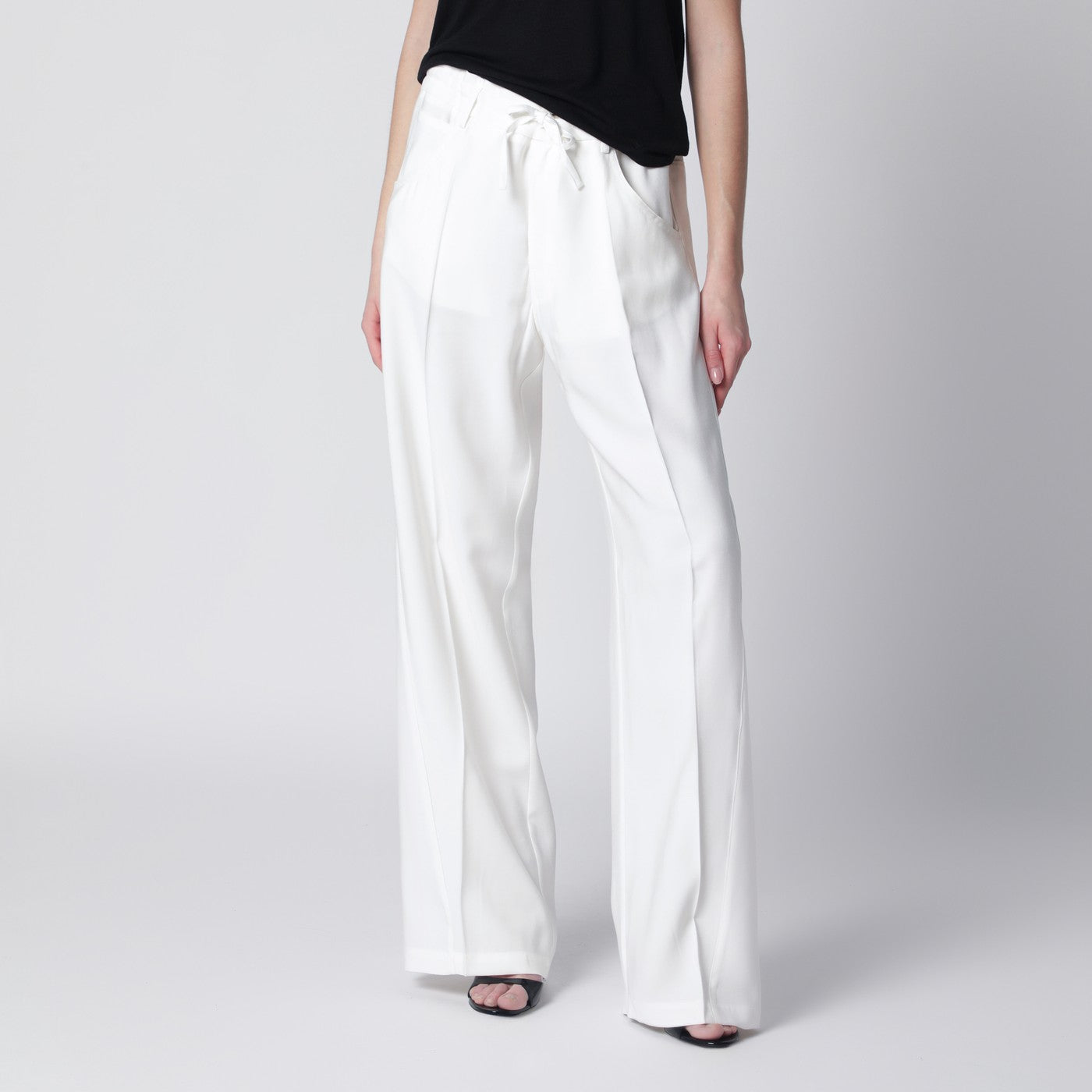 Weiße Iris-Hose aus Crêpe