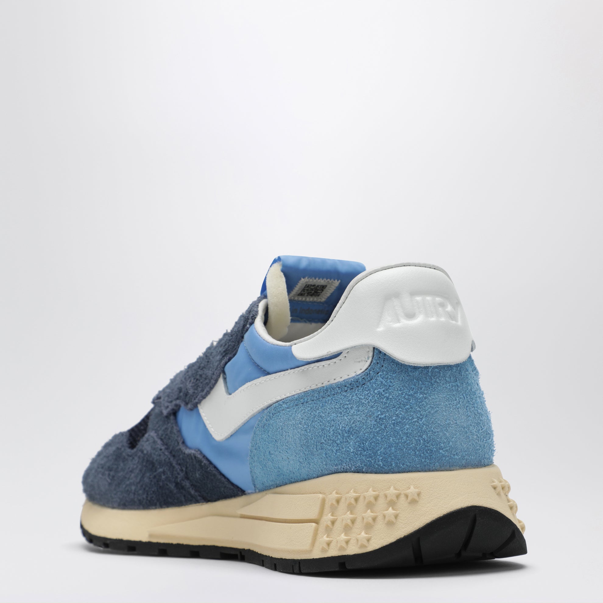 Reelwind Low Sneaker aus blauem Nylon und Veloursleder