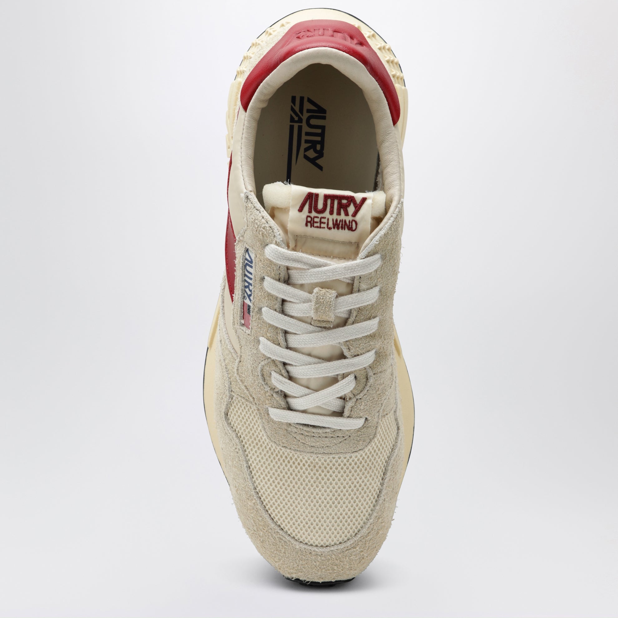 Reelwind Low sneakers in nylon and suede ecru/red