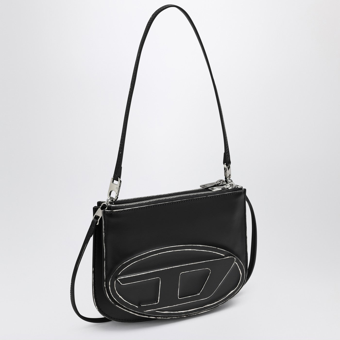 1DR Twin black/silver shoulder bag