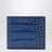 Portefeuille bifold bleu en cuir brillant effet crocodile