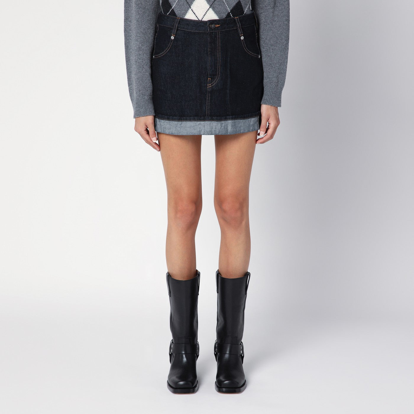 Mini gonna Floriane in denim scuro
