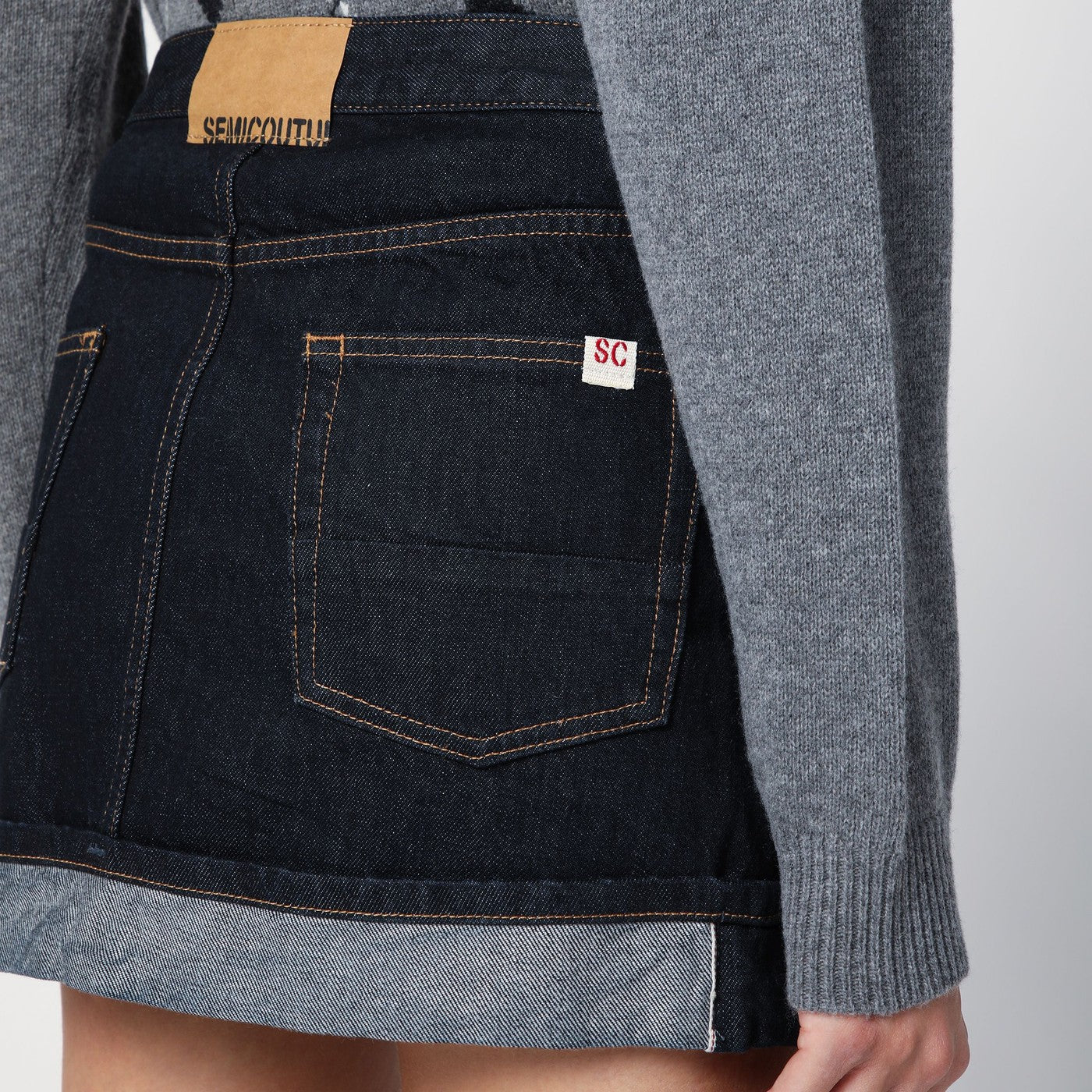 Mini gonna Floriane in denim scuro