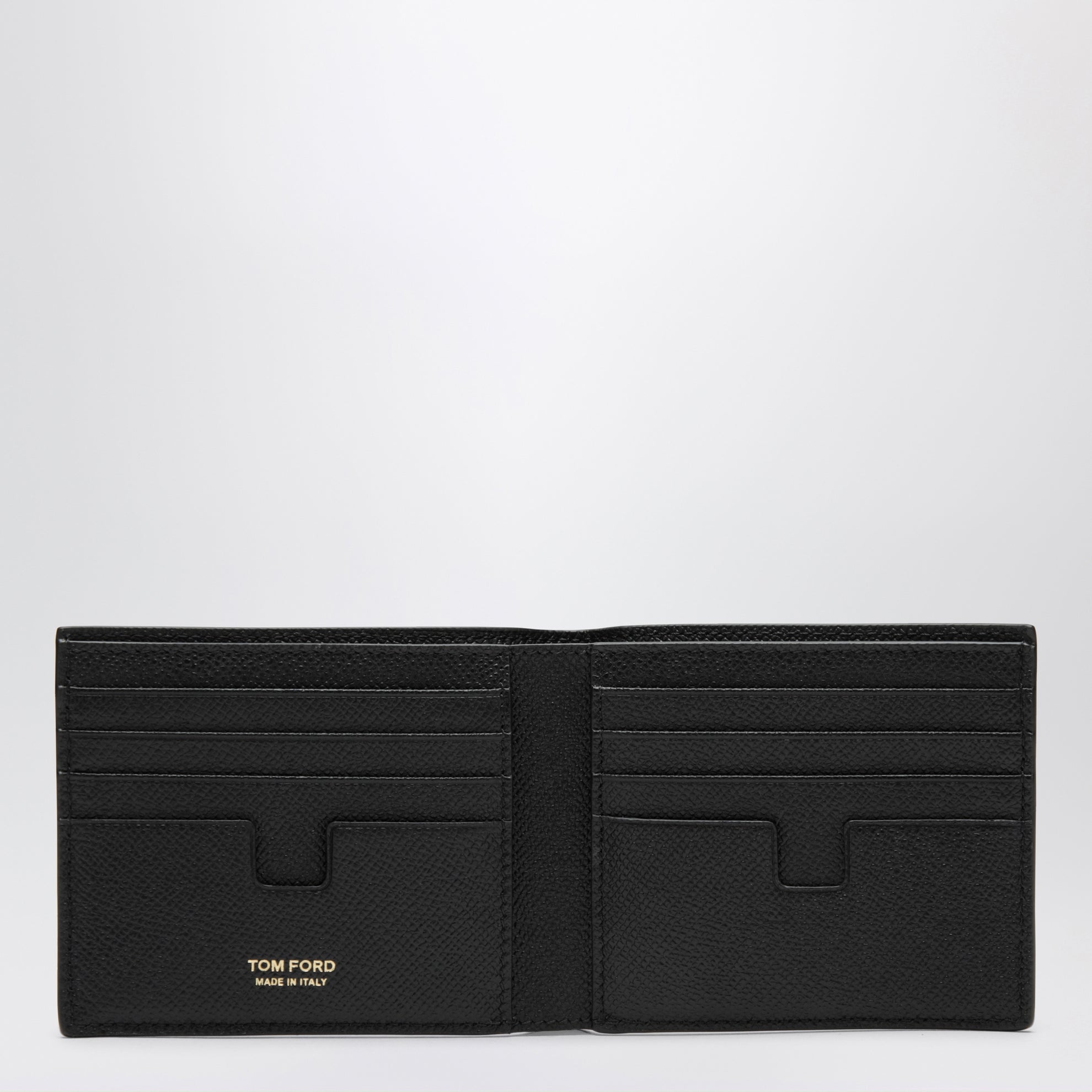 Portafoglio bi-fold T-line nero in pelle