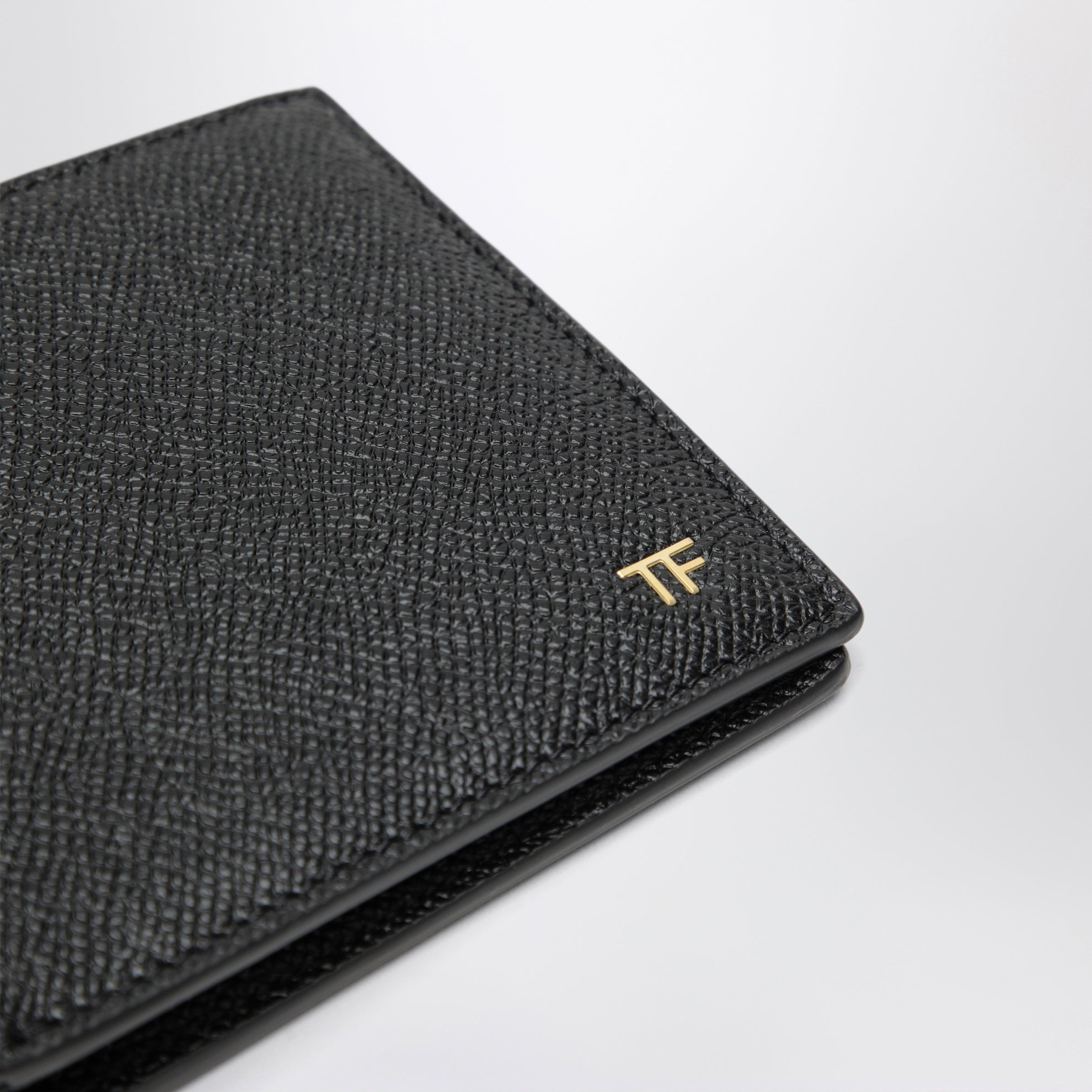 Portafoglio bi-fold T-line nero in pelle