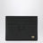 Grained calf leather card holder in black