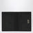 Grained leather card holder with logo in black
